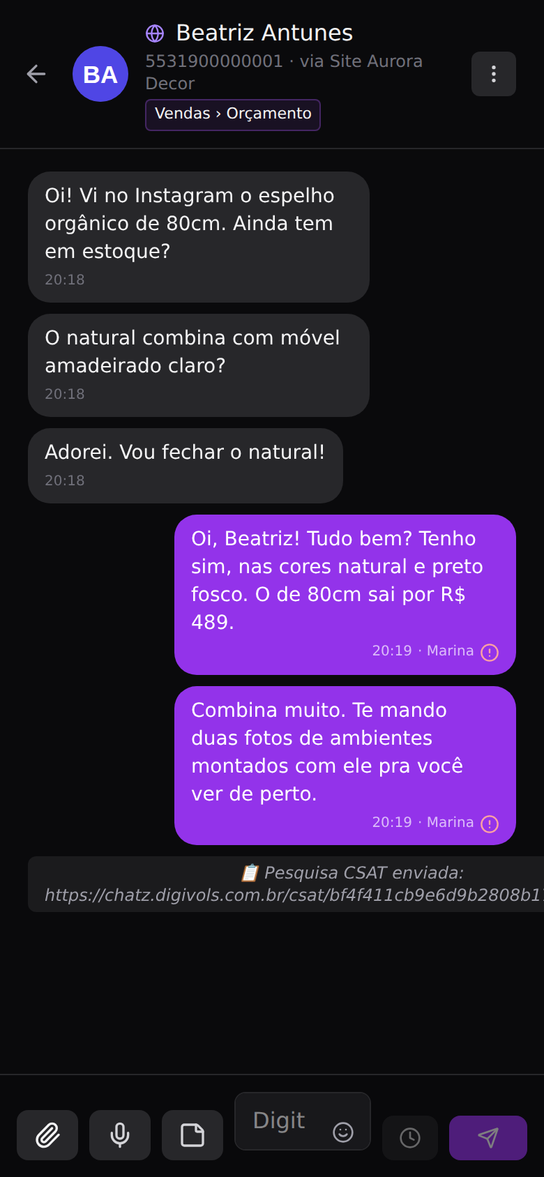 Uma caixa de entrada, todos os canais